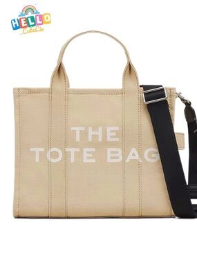 New Canvas Tote Bag in Beige with Removable Strap